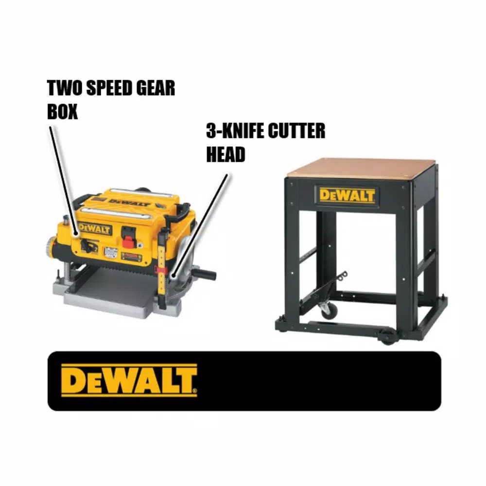 DEWALT 13 in. Corded Planer with Bonus Stand, 15 Amp, 20,000 RPM