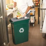 Rubbermaid Commercial Products Slim Jim 23 Gallon Green Recycling Bin with Venting Channels thumbnail 4