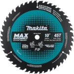 Makita 10 in. 45T Carbide-Tipped Max Efficiency Miter Saw Blade thumbnail 1