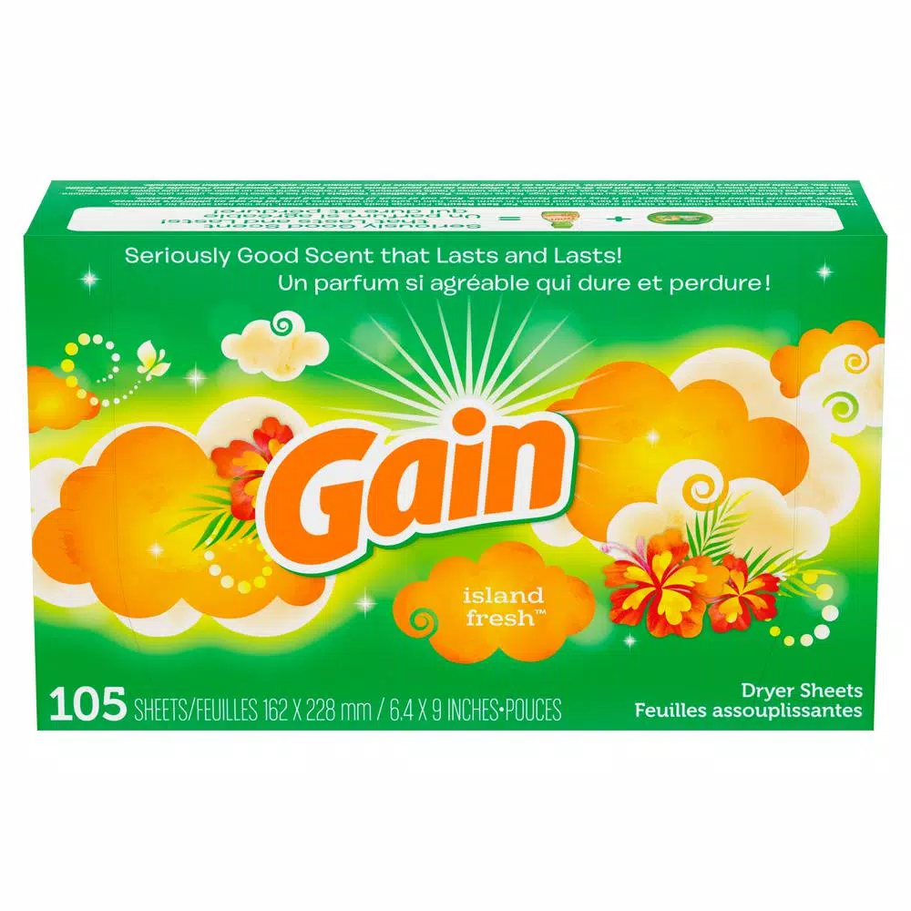 Gain Island Fresh Scent Dryer Sheets, 105-Count