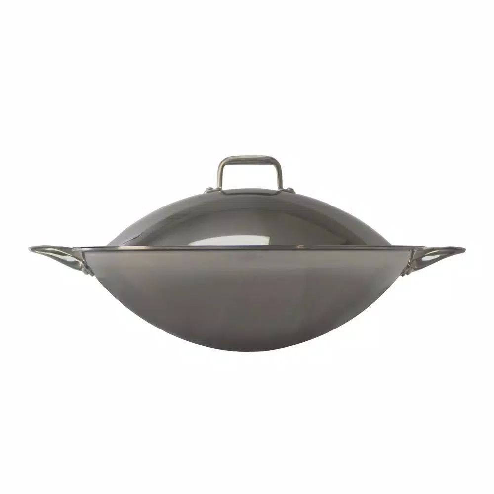 SPT 16.5 in. Stainless Steel Tri-Ply Wok with Lid, Induction Ready