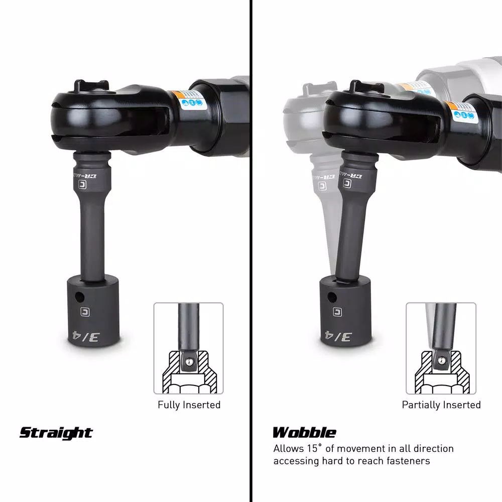 Capri Tools 3/8 in. Drive Wobble Impact Extension Bar Set, 3-Piece