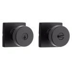 Kwikset Pismo Square Matte Black Keyed Entry Door Knob with SmartKey Security thumbnail 3