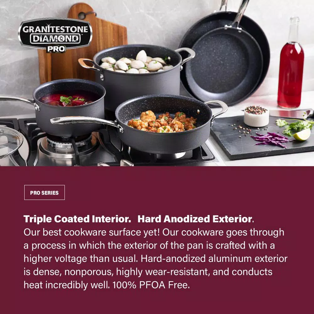 GraniteStone Professional 13-Piece Hard Anodized Nonstick Cookware Set