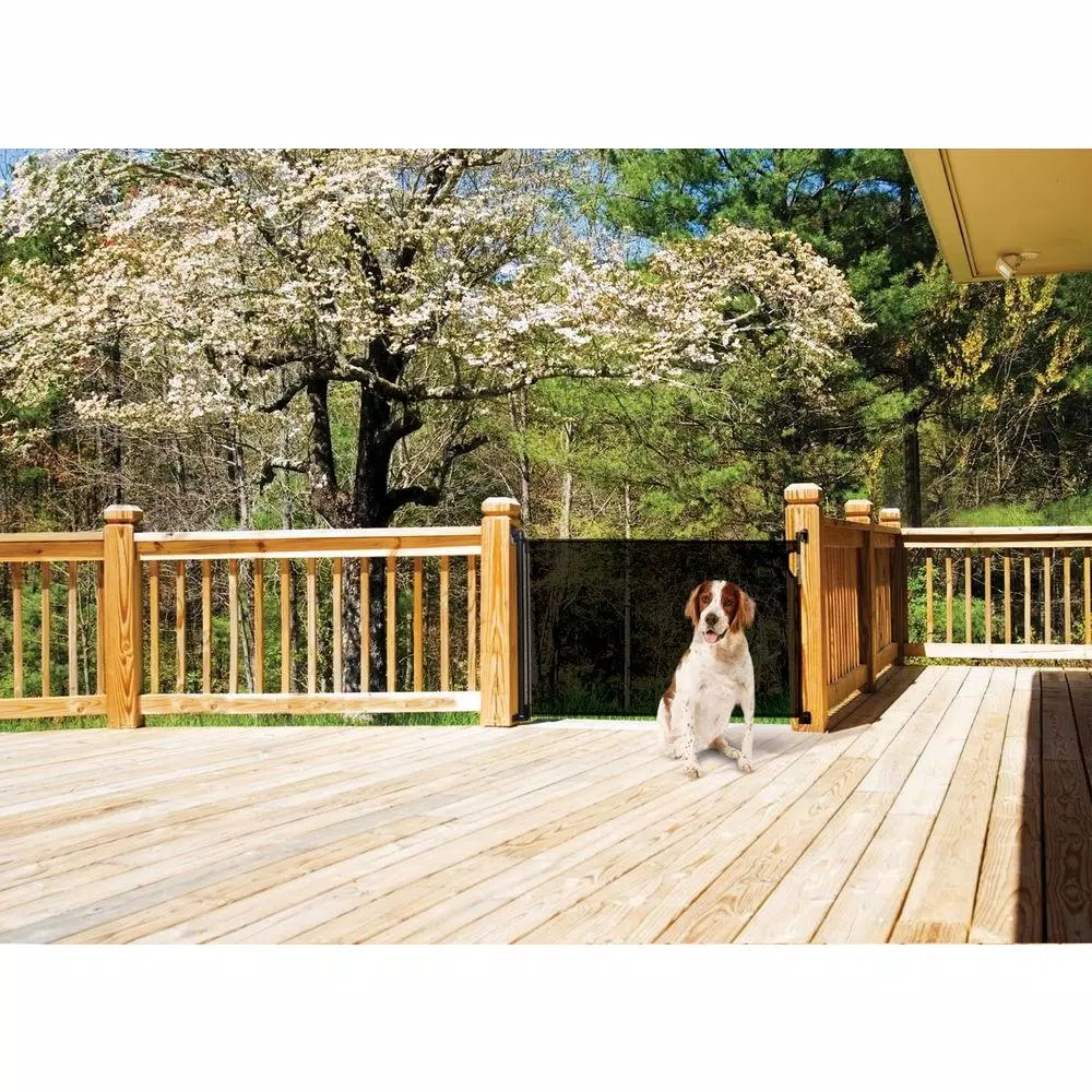 Dreambaby Retractable Indoor/Outdoor Safety Gate, Black, Fits up to 55 in.