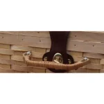 Vintiquewise Small Woodchip Picnic Basket with Hinged Lid and Handle - Brown thumbnail 2
