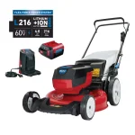 Toro 21 in. 60V Max Cordless Walk Behind Push Lawn Mower with 4 Ah Battery and Charger thumbnail 1