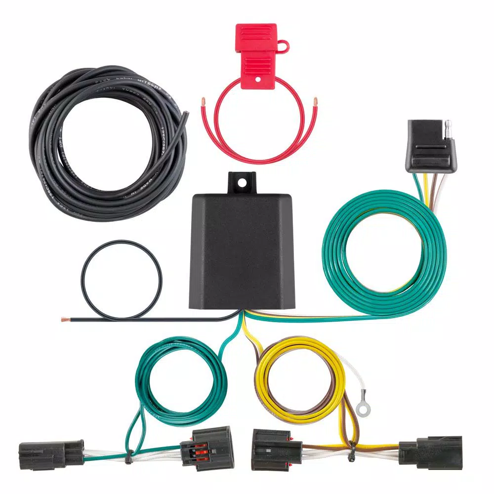 CURT Custom Vehicle-Trailer Wiring Harness, 4-Way Flat T-Connector for Chrysler Town & Country and Dodge Grand Caravan