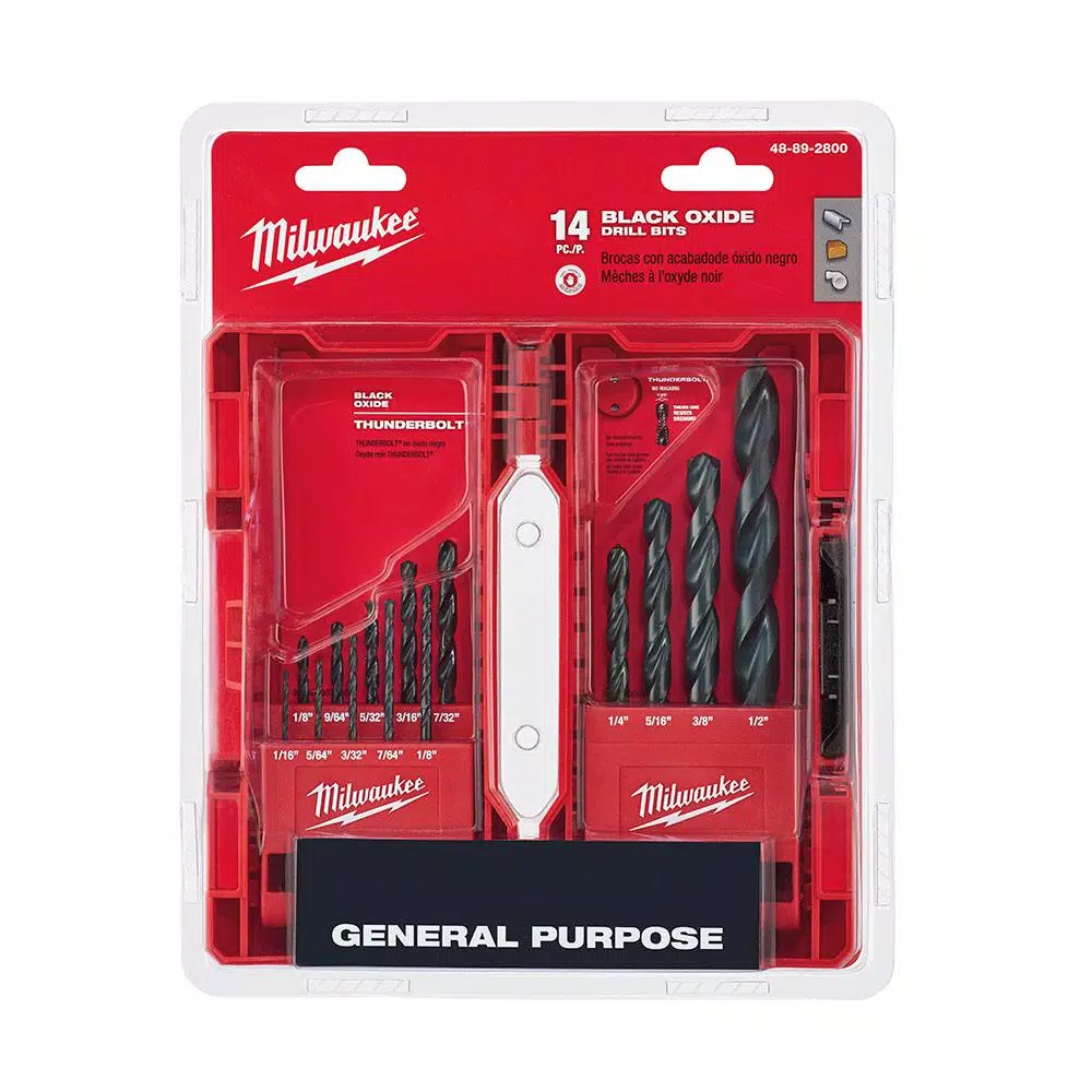Milwaukee Black Oxide Twist Drill Bit Set, 14-Piece