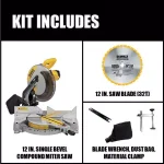 DEWALT DWS715 12 in. Single Bevel Compound Miter Saw, 15 Amp, 4000 rpm thumbnail 2
