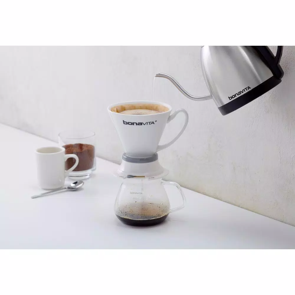 Bonavita 4.2-Cup Variable Temperature Electric Gooseneck Kettle, Silver