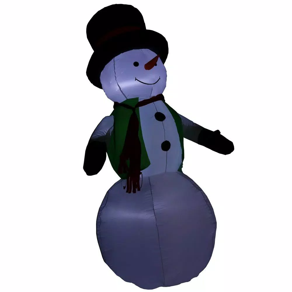 Sunnydaze Decor 6.8 ft. Holly Jolly Snowman Inflatable Outdoor Christmas Decoration with LED Lights