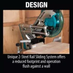 Makita 10 in. X2 LXT Brushless Dual-Bevel Sliding Compound Miter Saw with Laser (Tool Only) thumbnail 11