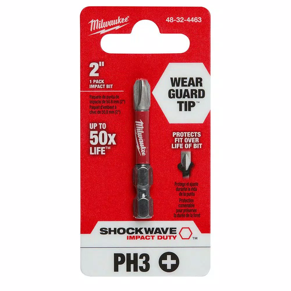 Milwaukee SHOCKWAVE 2 in. Phillips #3 Impact Rated Power Bit