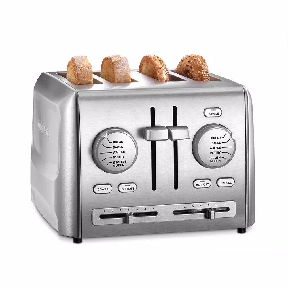 Cuisinart 4-Slice Stainless Steel Toaster with 7 Shade Settings and Crumb Tray