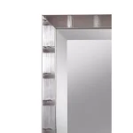 Alpine Art & Mirror Christopher 42 in. x 22 in. Large Rectangle Beveled Glass Wall Mirror - Brushed Silver Contemporary Frame thumbnail 2