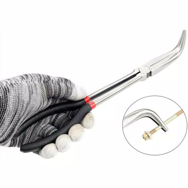 KING 5-Piece Long Nose Pliers Set, 11 in. Straight, 90-Degree, 45-Degree, Hose, Cable, and Flat Nose