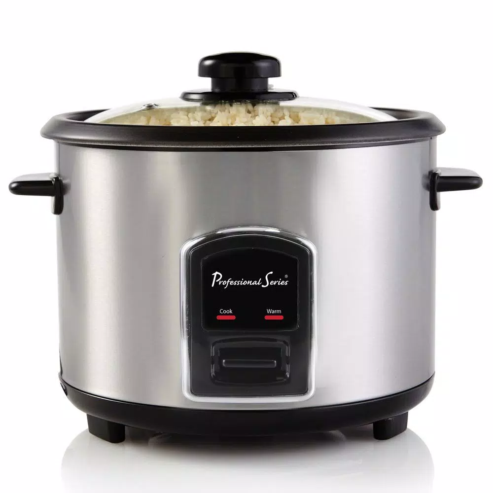 Professional Series 12-Cup Stainless Steel Rice Cooker with Non-Stick Removable Bowl