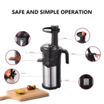 Boyel Living 200W Stainless Steel Slow Masticating Juicer, Quiet Cold Press Juicer with Reverse Function, Silver thumbnail 6