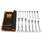 WEN 16-Piece Metric Reversible Ratcheting Combination Wrench Set with Storage Pouch thumbnail 1