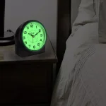 Equity by La Crosse Large 4.72 in. Black Analog Alarm Table Clock with Night Vision Technology thumbnail 1