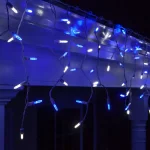 Wintergreen Lighting 7 ft. 70-Light M5 LED Blue and White Icicle Light Set thumbnail 2