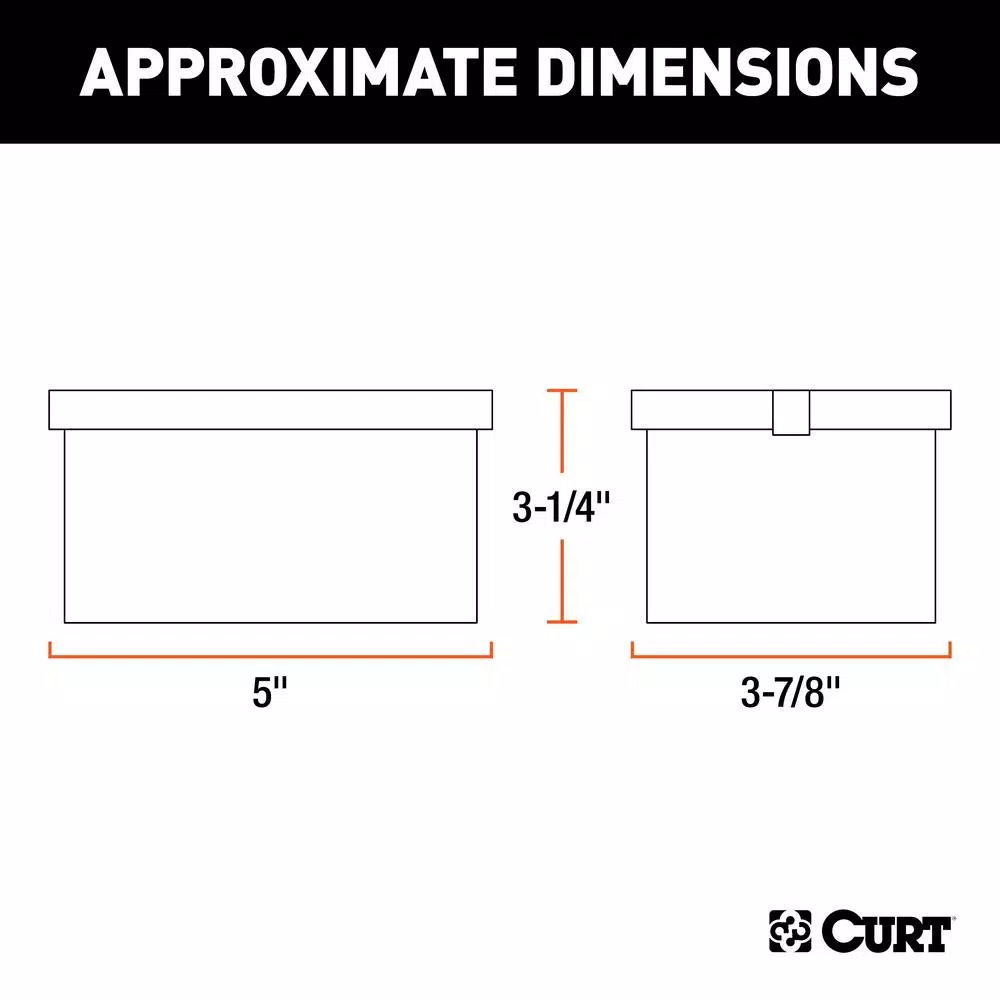 CURT Lockable Breakaway Battery Case, 5" x 3-1/4" x 3-7/8"