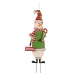 Glitzhome 36 in. Metal Snowman Holiday Decor - 3-in-1 Yard Stake, Standing, or Wall Hanging Decoration thumbnail 1