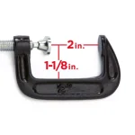 TEKTON 3-Piece Malleable Iron C-Clamp Set, 1 in. to 3 in. thumbnail 6