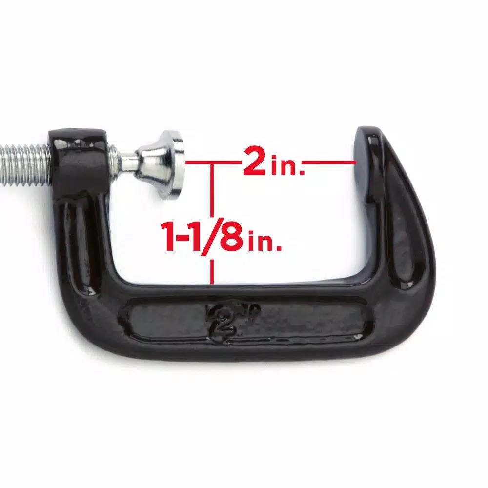 TEKTON 3-Piece Malleable Iron C-Clamp Set, 1 in. to 3 in.