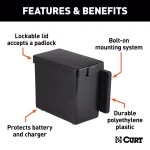 CURT 6" x 5-1/2" x 3-1/4" Breakaway Battery Case with Lockable Tab for Trailer thumbnail 4