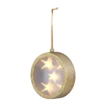 Haute Decor 4 in. Gold Lighted Holographic Star Ornament with Timer - 1 Pack thumbnail 2