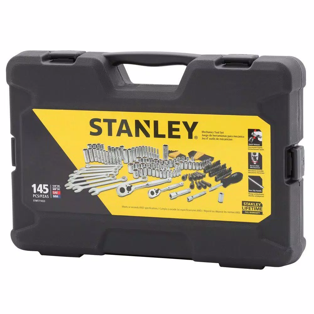 Stanley 145-Piece Mechanics Tool Set with 1/4 in. and 3/8 in. Drive Ratchets