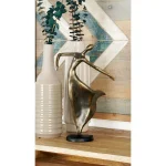 LITTON LANE 12 in. Female Dancer Polystone Sculpture with Distressed Brass Finish thumbnail 1