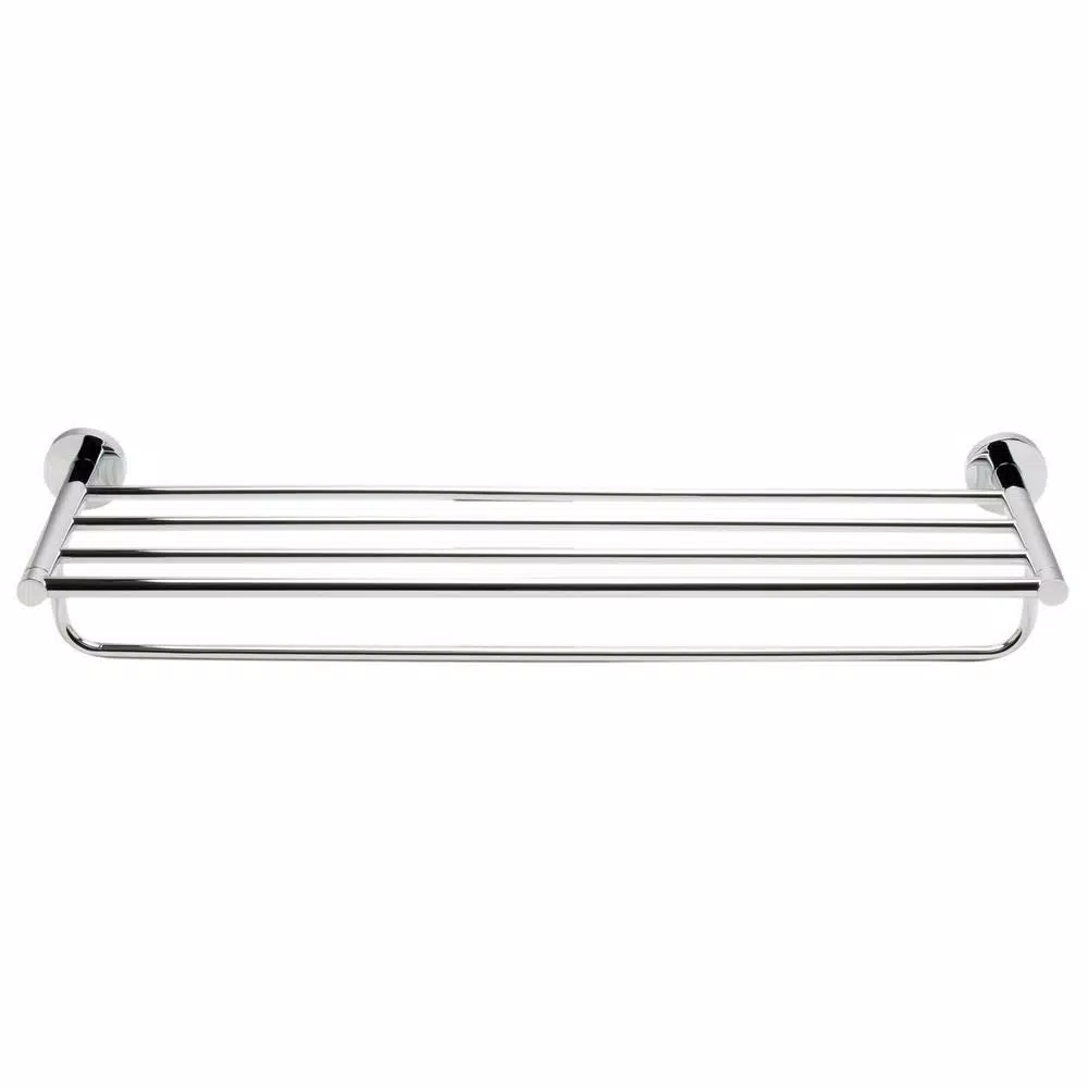 ALFI BRAND 25.75 in. Modern Wall Mount Towel Rack with Shelf, Polished Chrome
