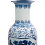 Unbranded Oriental Furniture 35 in. Blue and White Porcelain Tung Chi Floor Vase thumbnail 5