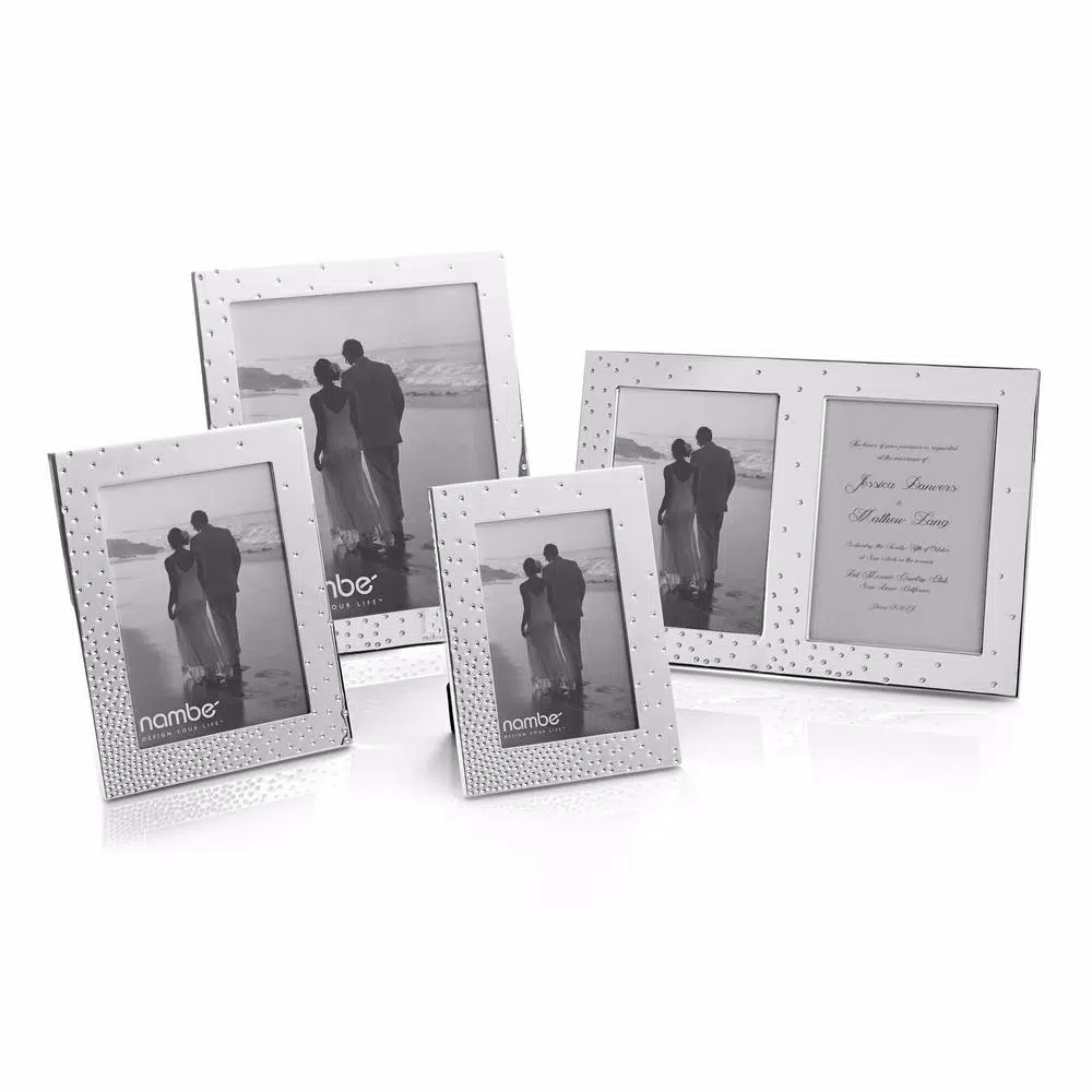 Nambe Dazzle Metal Picture Frame, 8 x 10 Silver Contemporary Tabletop Photo Frame