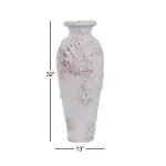 LITTON LANE Textural White Large Floor Vase with Sculptural Coral and Barnacle Nautical Decor thumbnail 3
