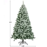 Costway 6 ft. Snow Flocked Artificial Christmas Tree with 928 Branch Tips, Unlit Hinged Pine thumbnail 2