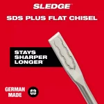 Milwaukee SDS-Plus SLEDGE 3/4 in. x 10 in. Flat Chisel, High-Grade Forged Steel thumbnail 4