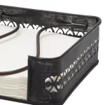 Stonebriar Collection 7 in. Graphite and Rust Metal Napkin Holder with Decorative Cutouts thumbnail 2