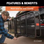 CURT Steel Wide Basket Style Hitch Cargo Carrier, 500 lb. Capacity, 2 in. Receiver thumbnail 5
