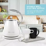 Elite Platinum 1.2L White Cool-Touch Stainless Steel Electric Kettle, 1350W thumbnail 8