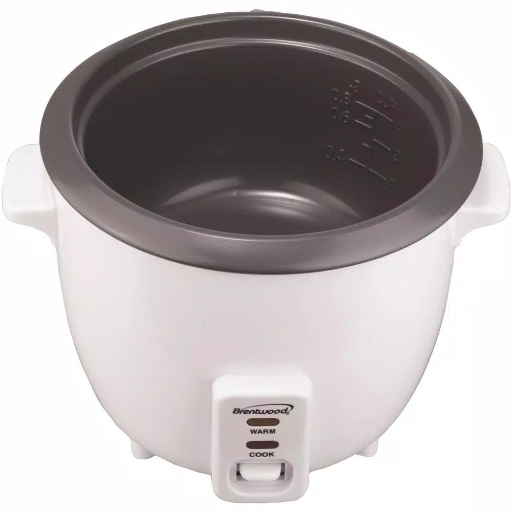 Brentwood 8-Cup White Rice Cooker with Steamer Attachment