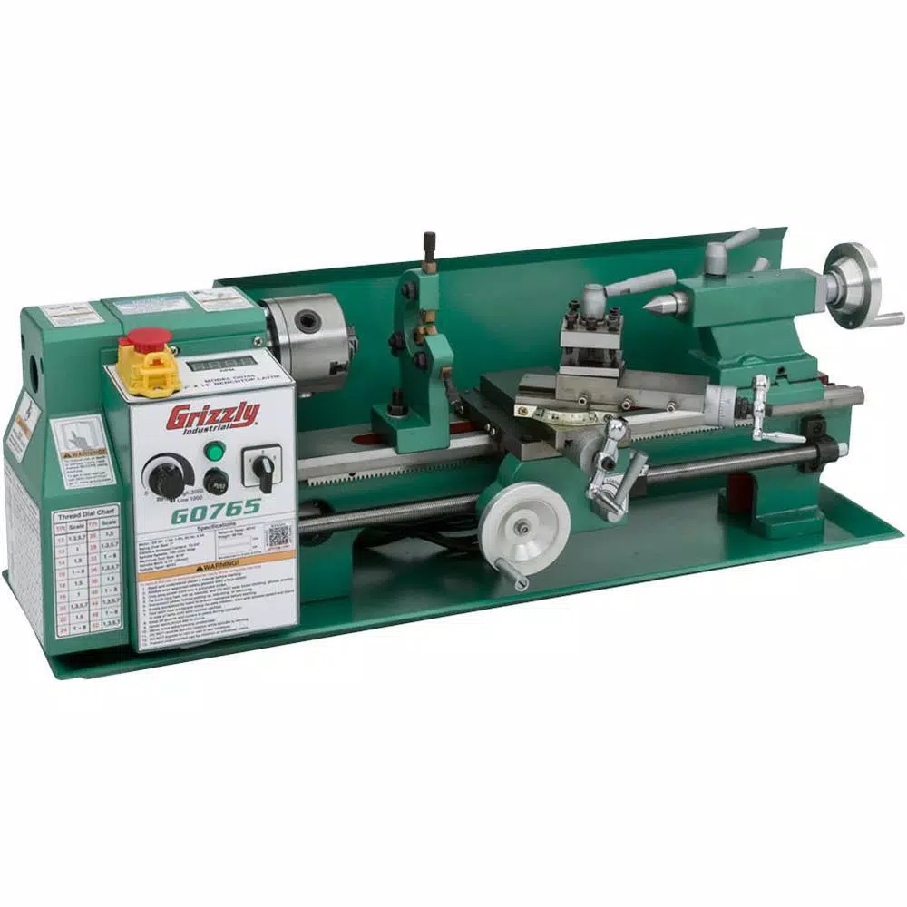 Grizzly Industrial 7 in. x 14 in. Variable-Speed Benchtop Lathe with Digital RPM Display