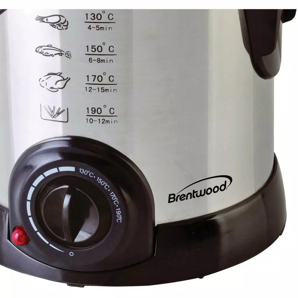 Brentwood 1.1 Qt. Stainless Steel Electric Deep Fryer, 1000W, 1L Capacity