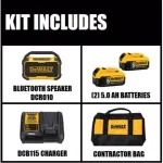 DEWALT 20V MAX Bluetooth Speaker Kit with (2) 5.0 Ah Batteries and Charger thumbnail 2