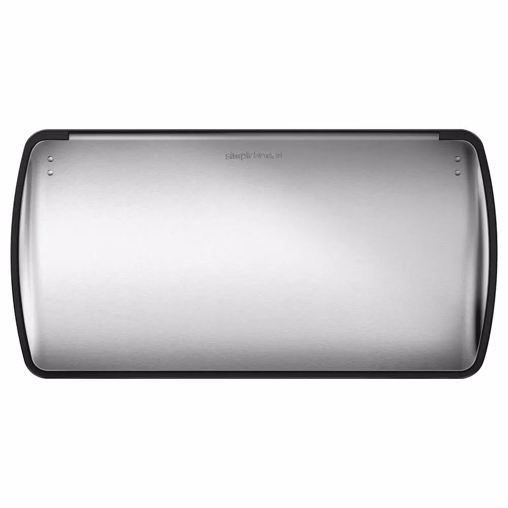 simplehuman 46L Fingerprint-Proof Brushed Stainless Steel Rectangular Recycling Step-On Trash Can