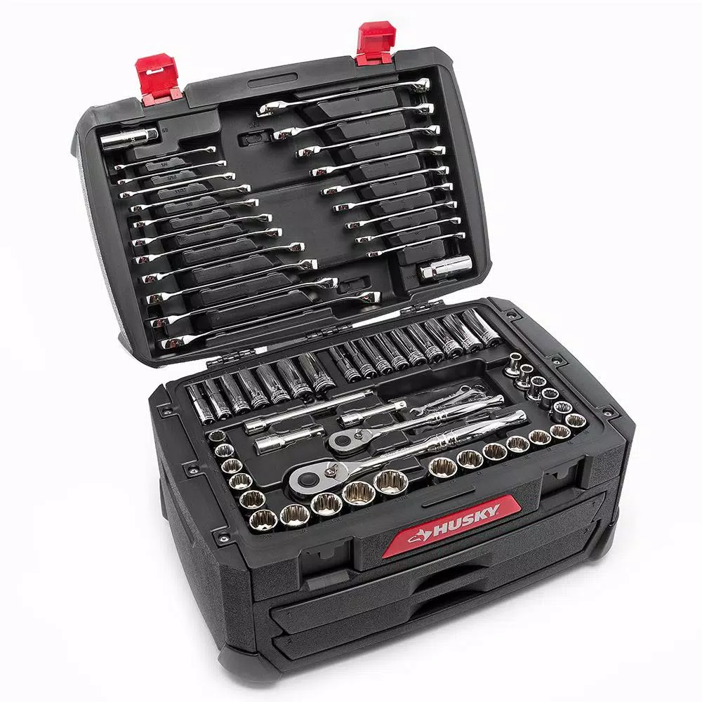 Husky 287-Piece Mechanics Tool Set with 1/4 in., 3/8 in., and 1/2 in. Drive Ratchets