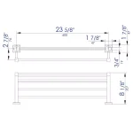 ALFI BRAND 23.63 in. Modern Wall Mount Towel Rack and Shelf, Polished Chrome thumbnail 2